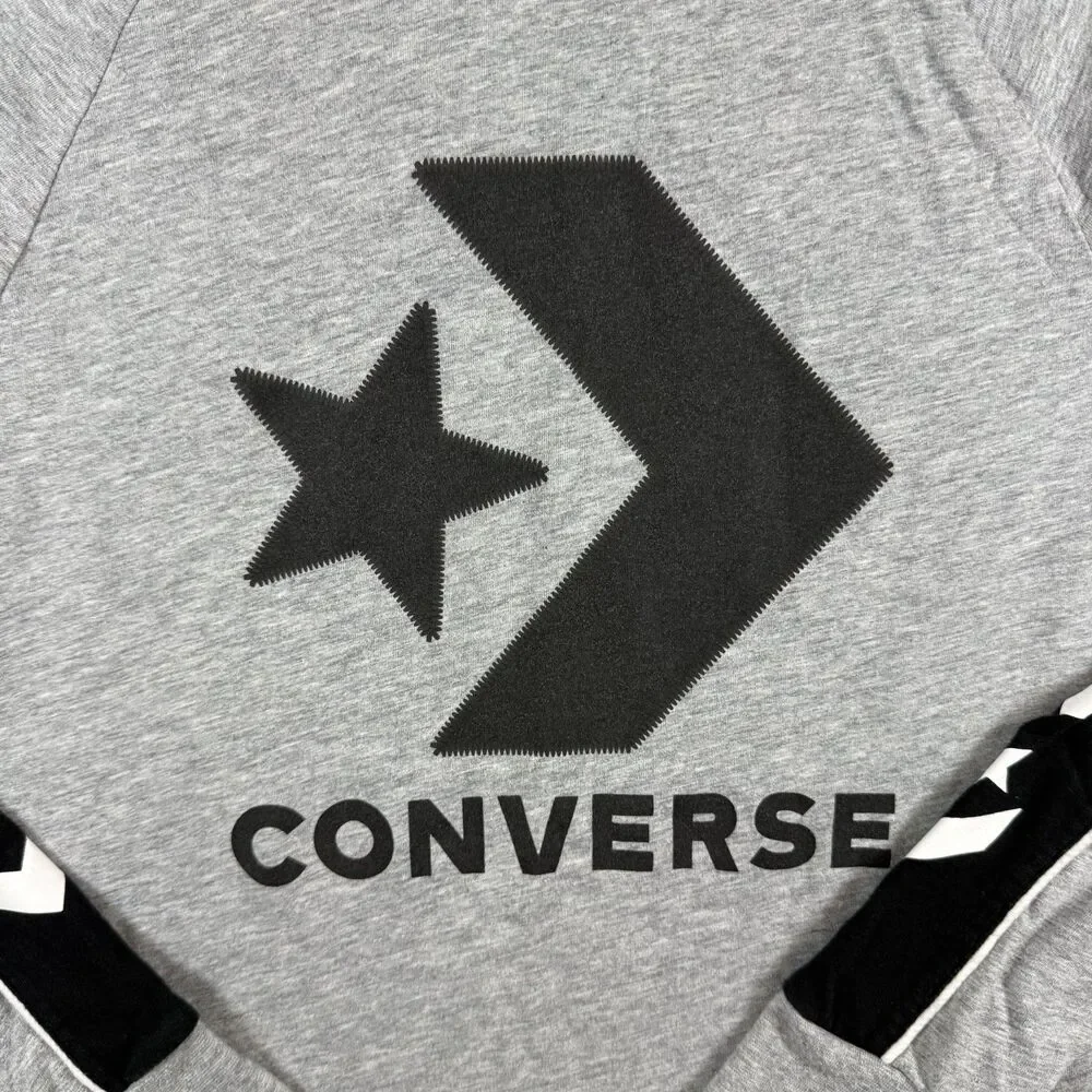 Converse Star Chevron Long Sleeve Tee Gray Boys Size L